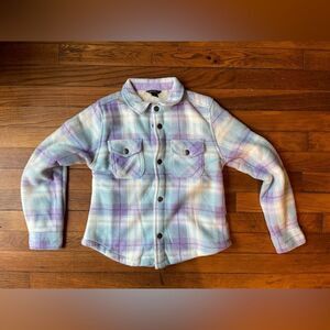 Kids 7/8 Eddie Bauer sherpa lined plaid button down top